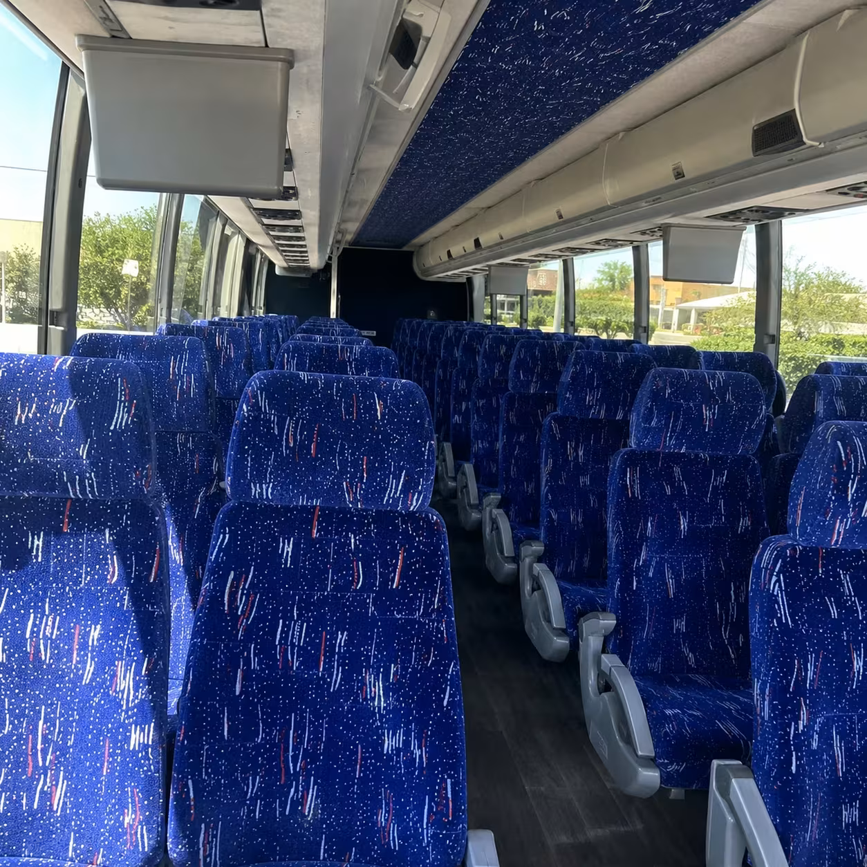 clinton township charter bus rental interior