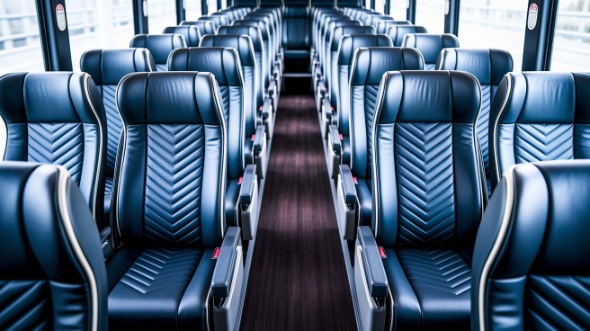 clinton 50 passenger charter bus inside