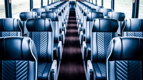 clinton 55 passenger charter bus inside