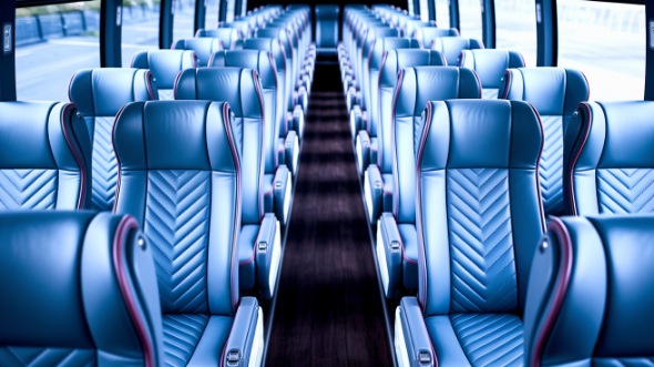 clinton 55 passenger charter bus interior