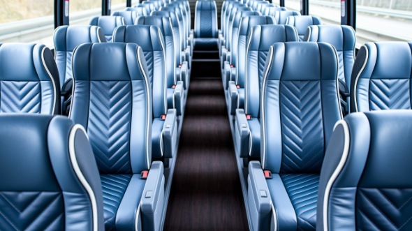 clinton 56 passenger charter bus interior