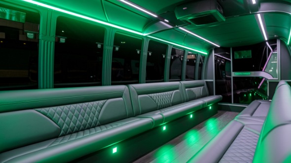 clinton party bus rental inside
