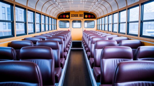 clinton school bus rental interior